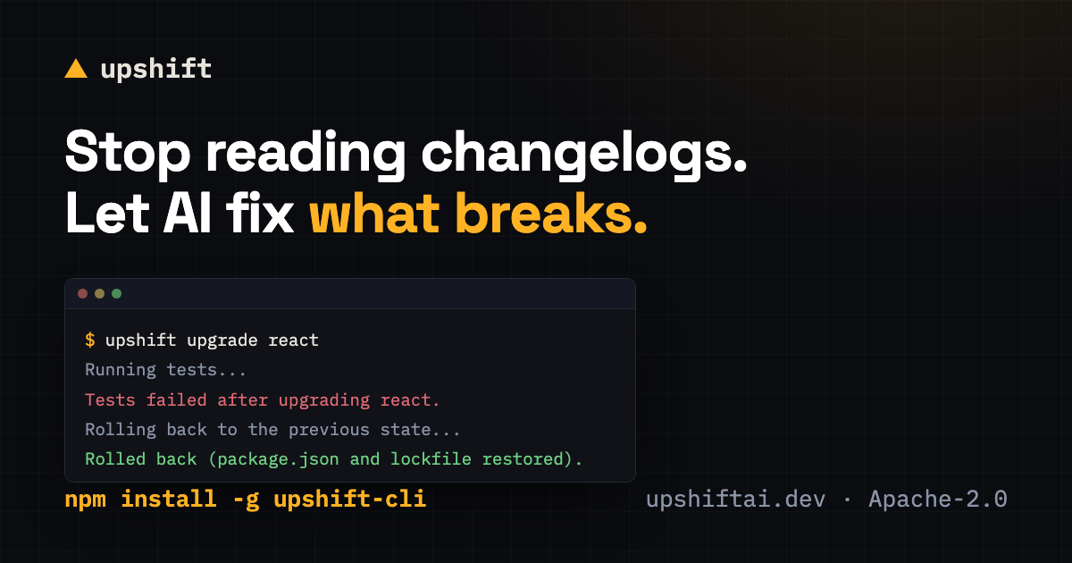 Upshift – AI-powered dependency upgrades